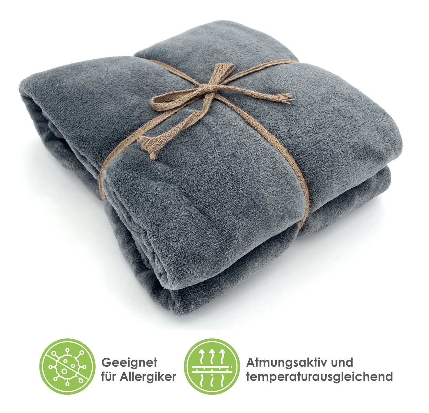 Wohndecke Kuschelig weich Ärmeldecke Ganzkörper Kuscheldecke, heimtexland, Sofadecke mit Ärmeln und Tasche I Cashmere Feeling TV-Decke