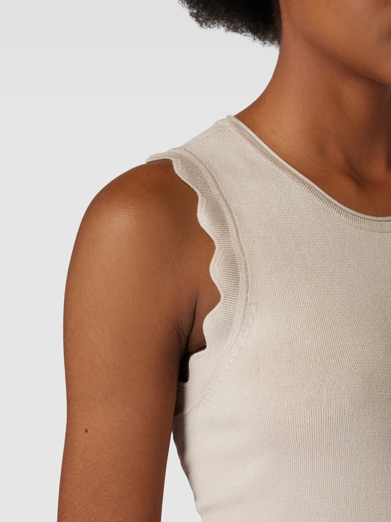 Tanktop mit Wellensaum in sand