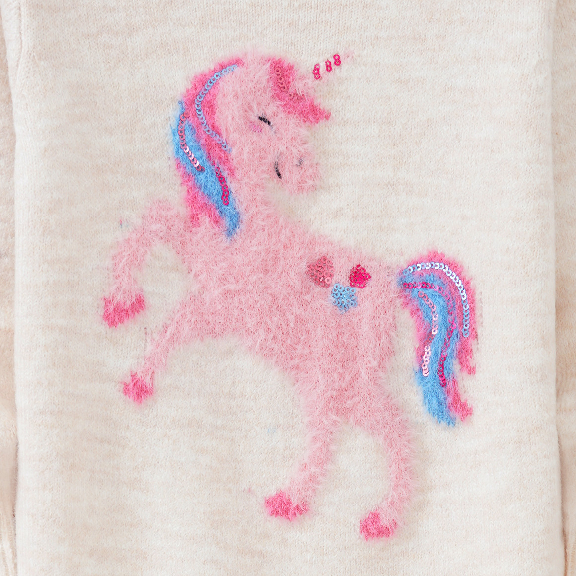 Mädchen Strickkleid mit Einhorn-Motiv