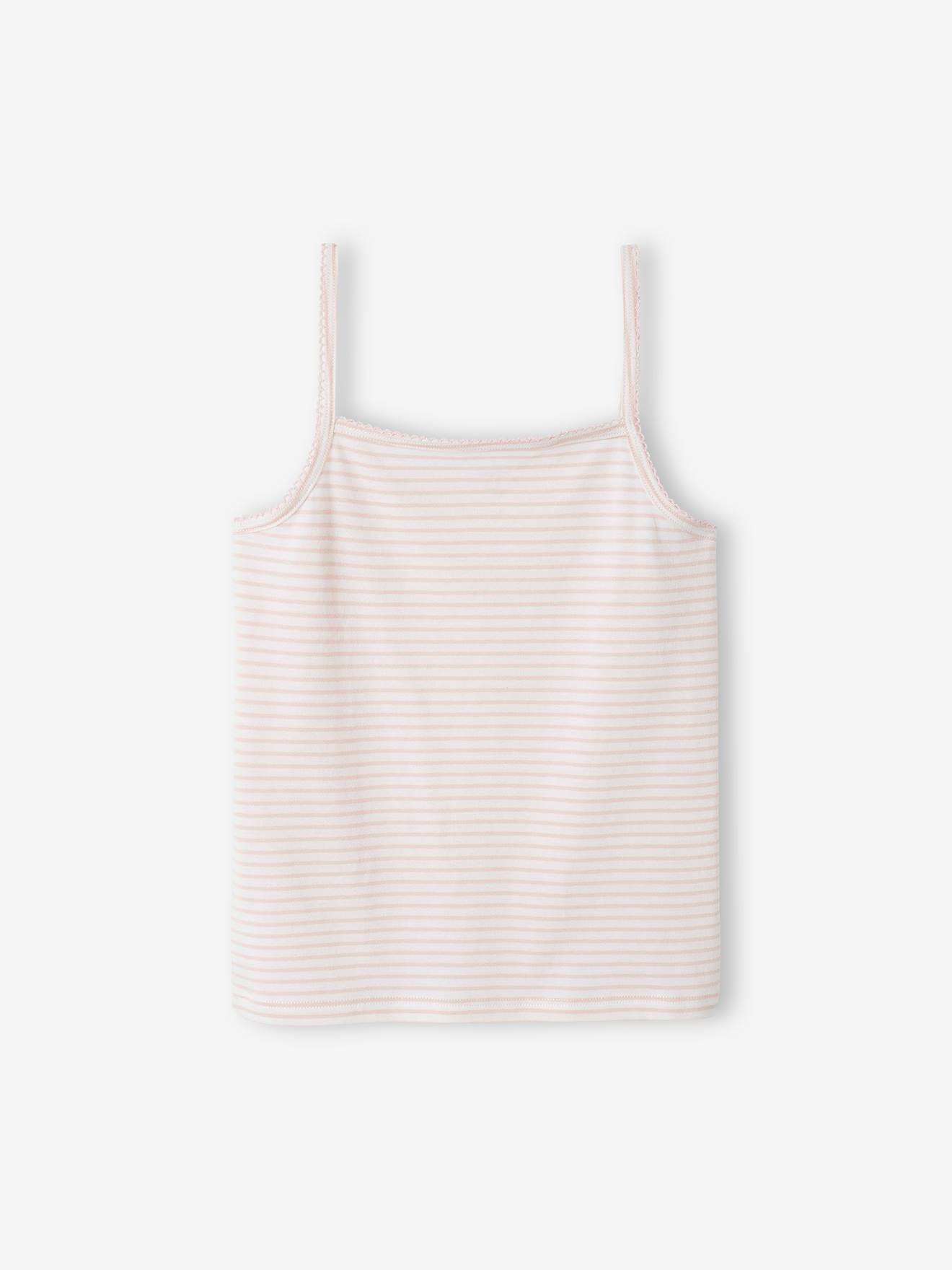 Vertbaudet 3er-Pack Mädchen Trägertops BASIC Oeko-Tex - wollweiß