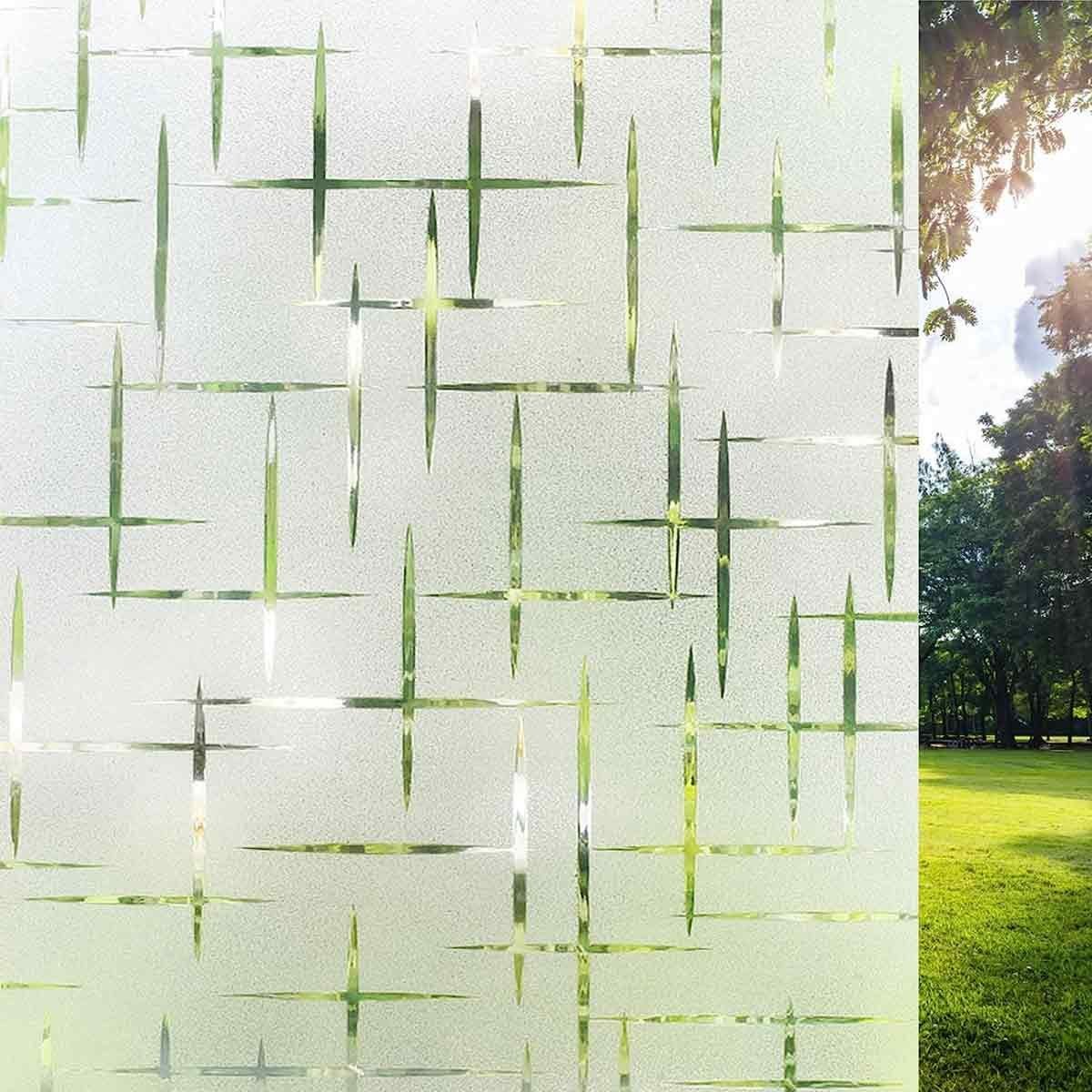 Fensterfolie Fensterfolie Selbsthaftend Sichtschutzfolie 45x200cm Mit Sternmuster, Einemgeld
