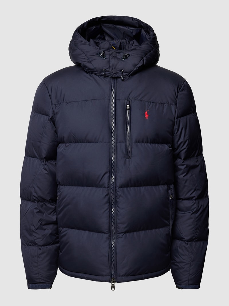 Steppjacke mit Label-Stitching in marineblau