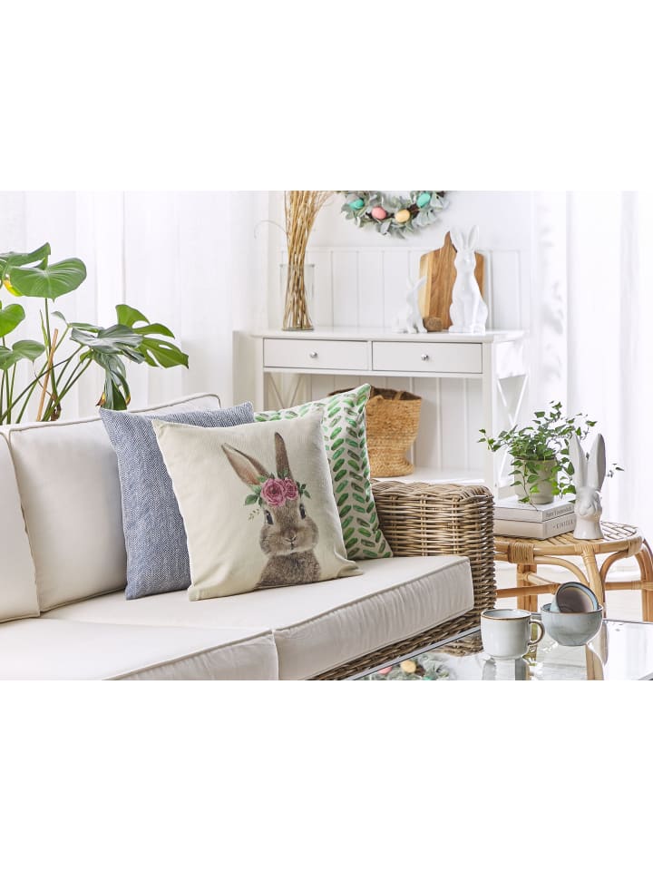 Beliani 2er-Set Dekokissen TULIPA in Grau/Beige/Braun günstig kaufen onesize