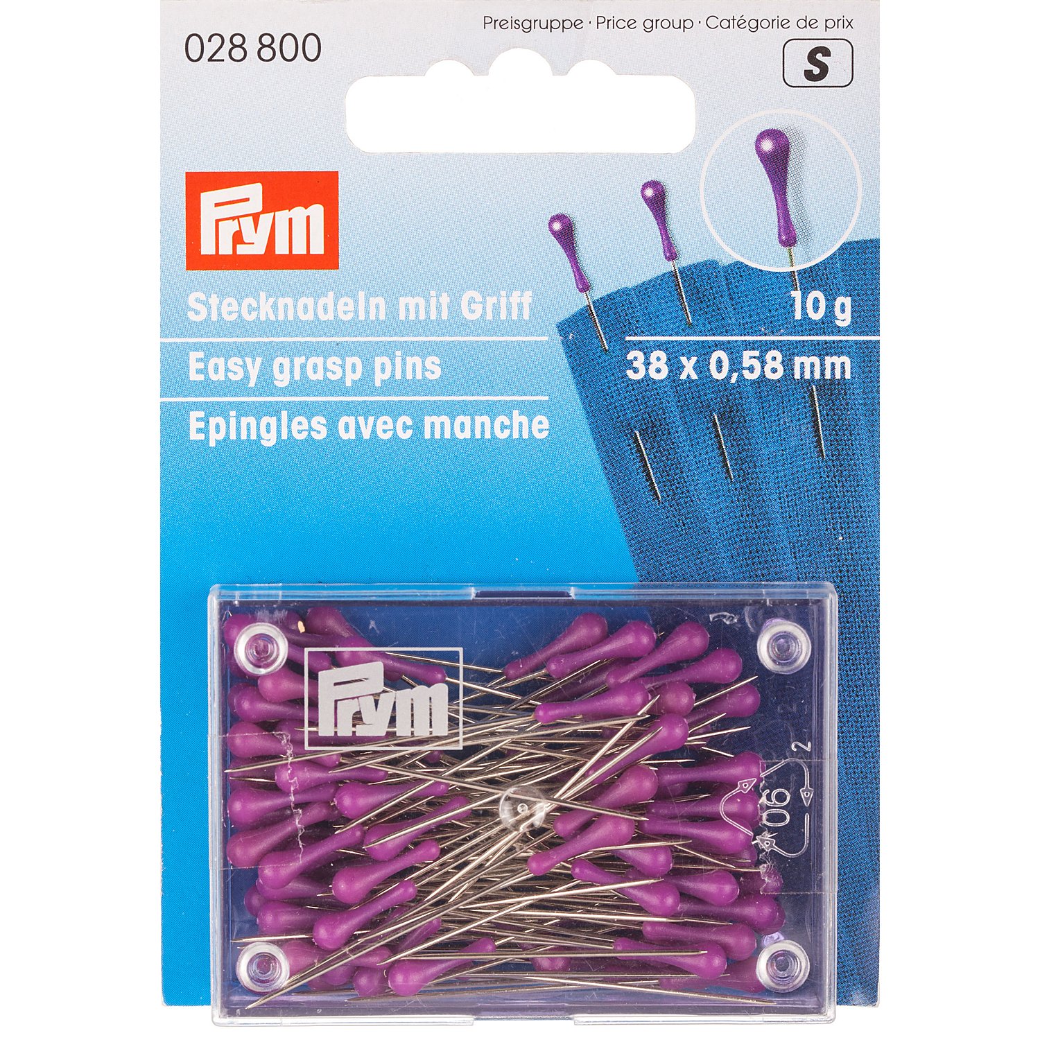 Prym Stecknadeln mit Griff, Länge: 38 mm, Inhalt: 10 Gramm