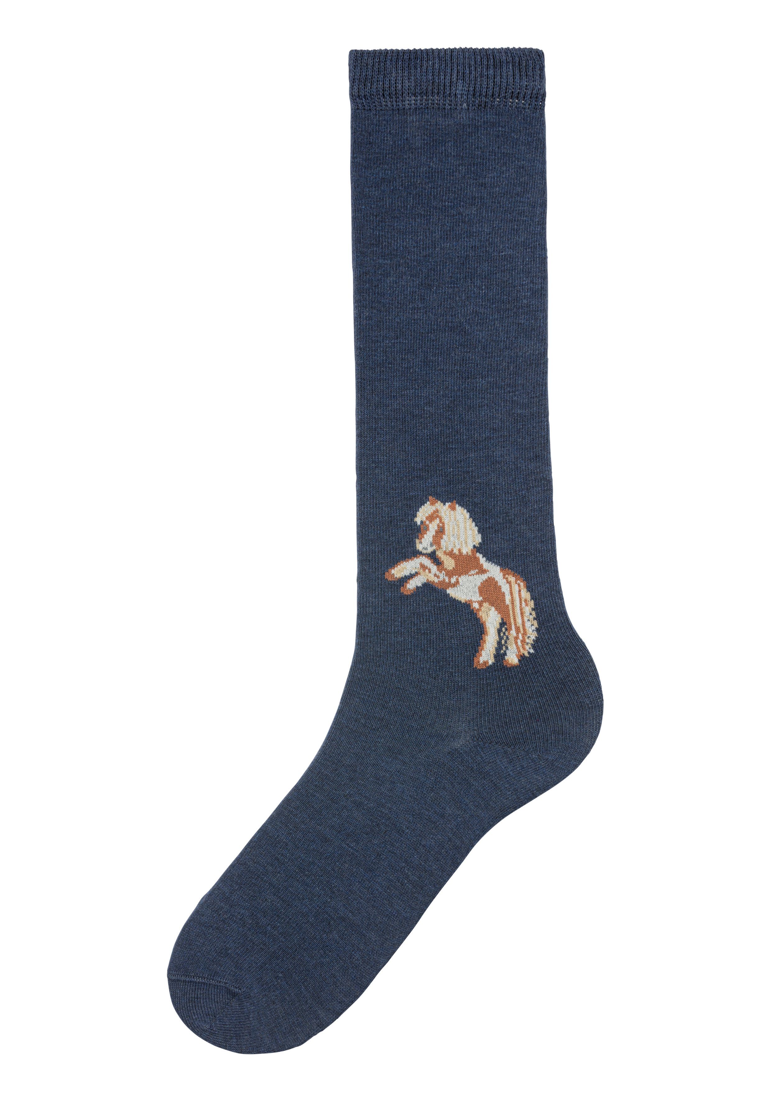 H.I.S Kniestrümpfe (5-Paar) mit eingestricktem Motiv
