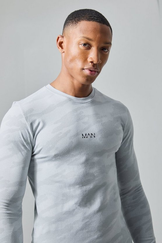 Man Active nahtloses Camouflage Top