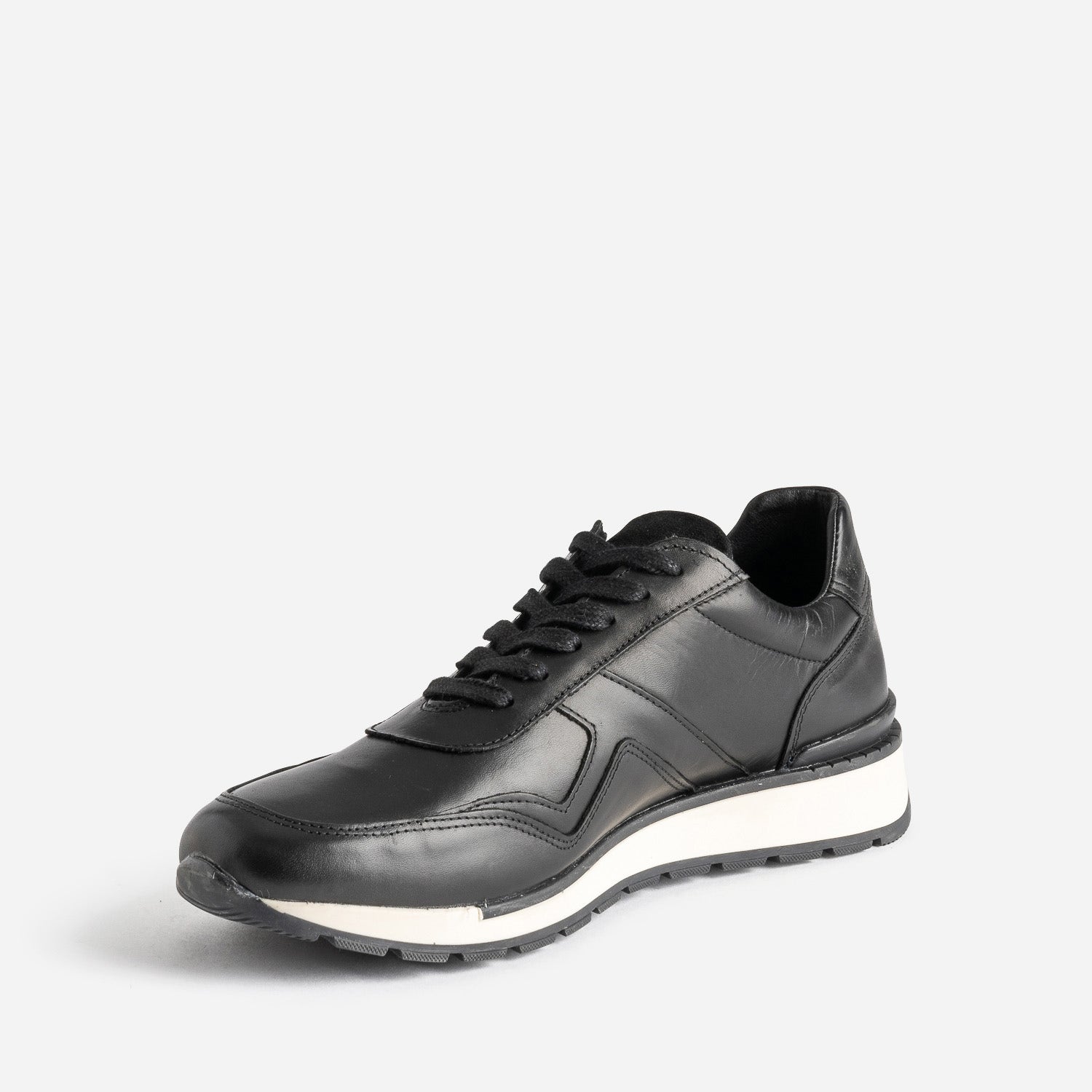Tennis noire cuir