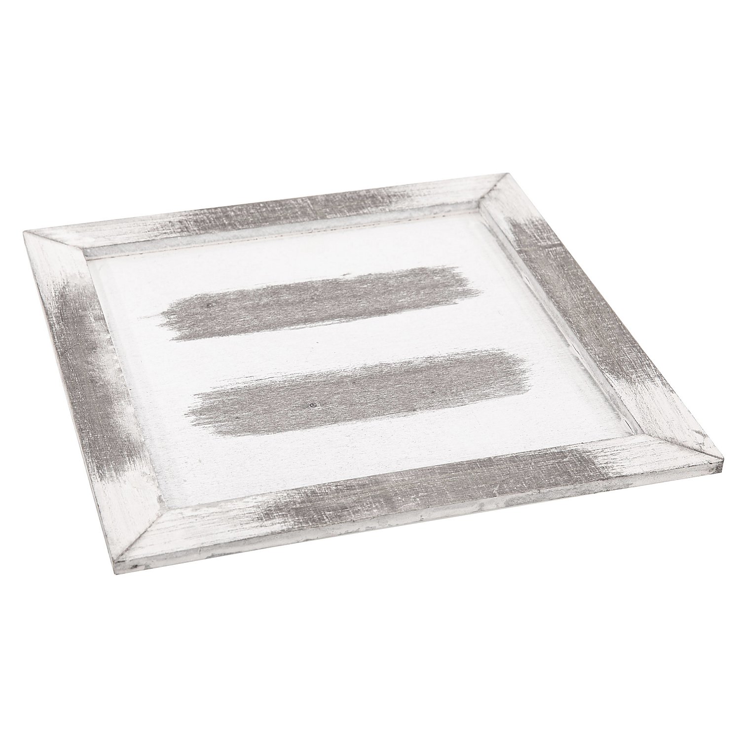 Tablett aus Holz, grey-wash, 30 x 30 x 1,5 cm