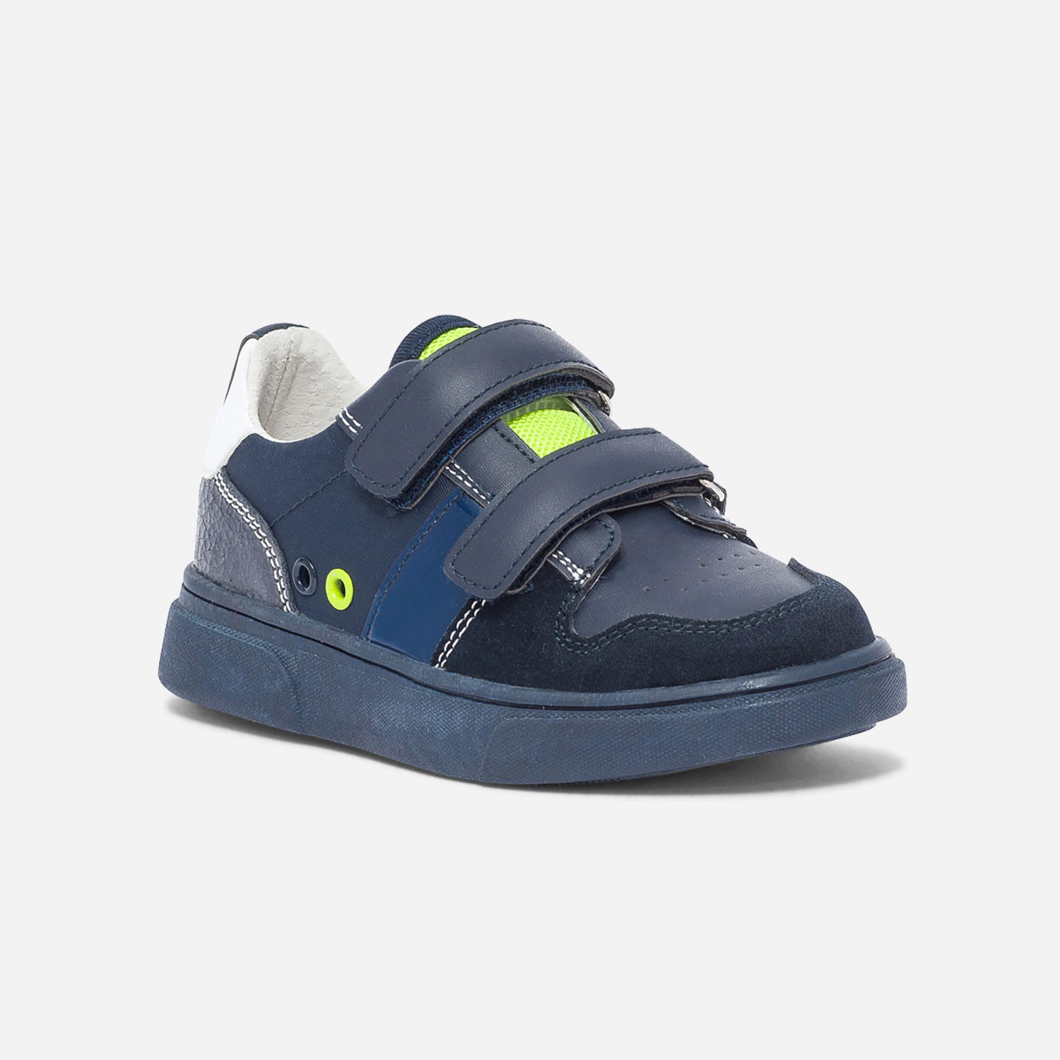 Tennis BUGGY bleu marine et jaune fluo