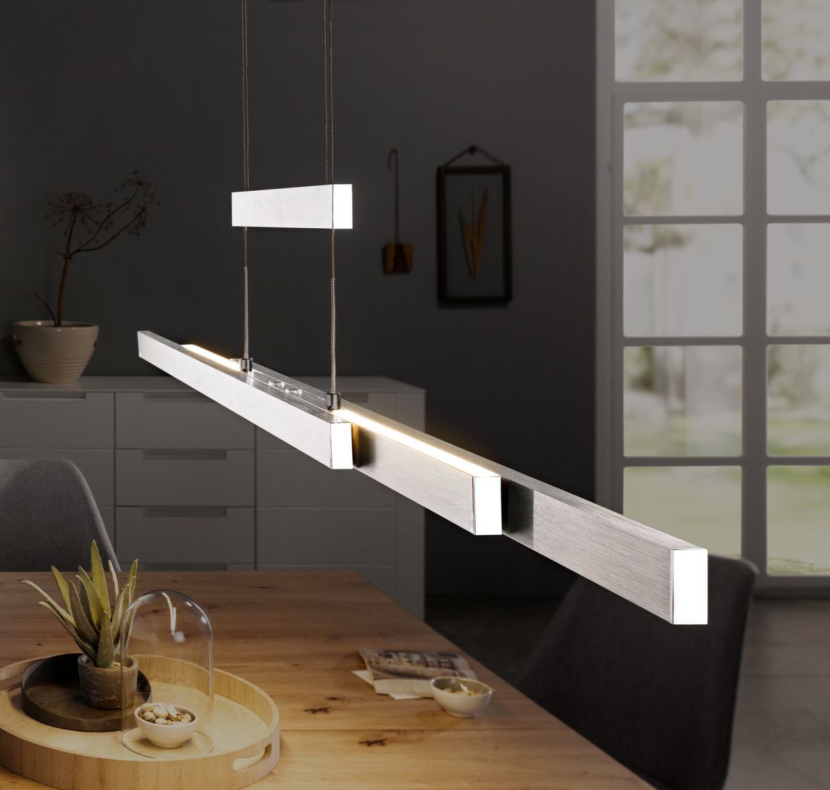 TRIO LED Pendelleuchte Trajan Nickel