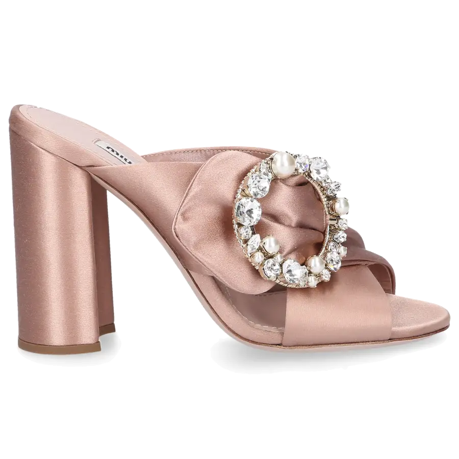 Miu Miu - Pantoletten Satin - beige