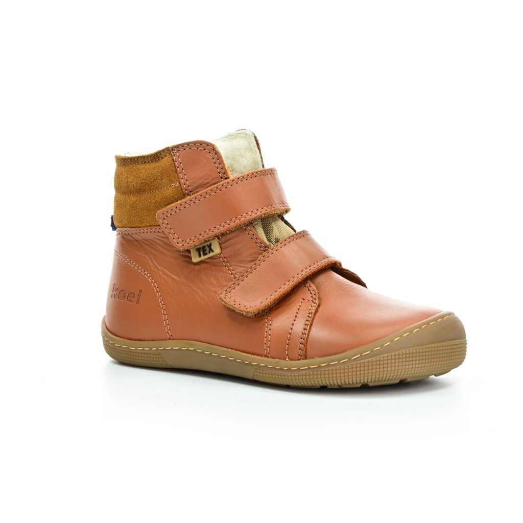 Koel4kids Demil Napa Wool Cognac Winter-Barfußschuhe