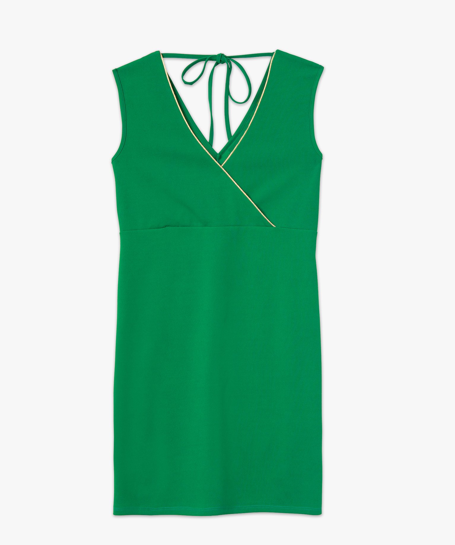 Robe femme avec double décolleté en V vert | GEMO