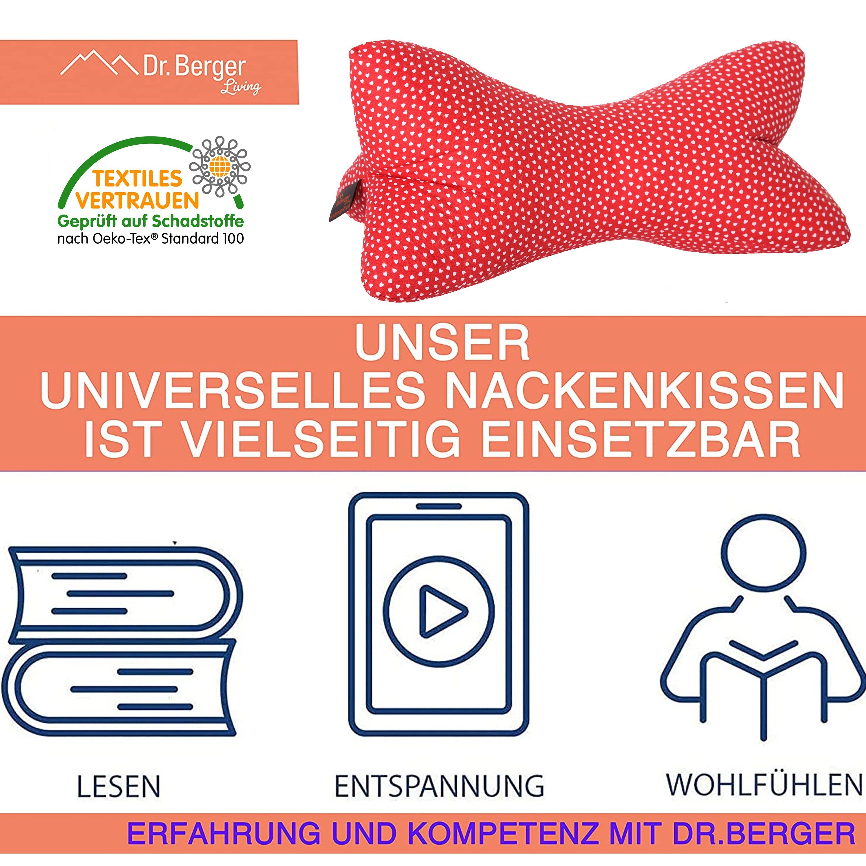 Dr. Berger Living Nackenkissen Original Dr. Berger Leseknochen 40 x 18 cm Miniherz Rot