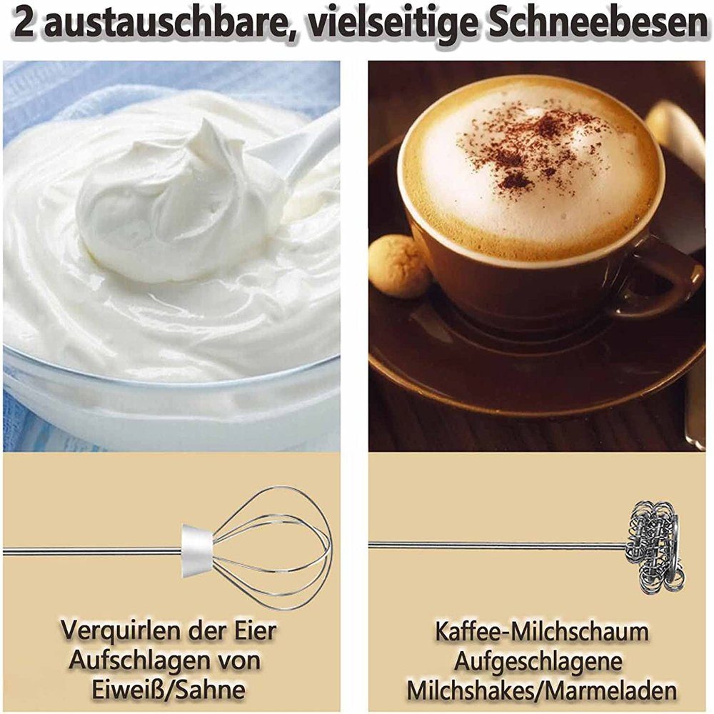 GelldG Milchaufschäumer Milchaufschäumer Elektrisch, USB Handlicher Milchschäumer Stab