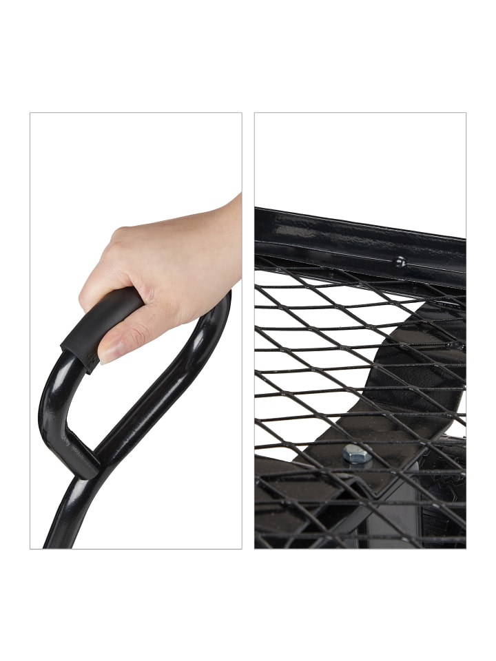 relaxdays Handwagen in Schwarz - (B)51 x (H)34,5 x (T)96 cm günstig kaufen onesize