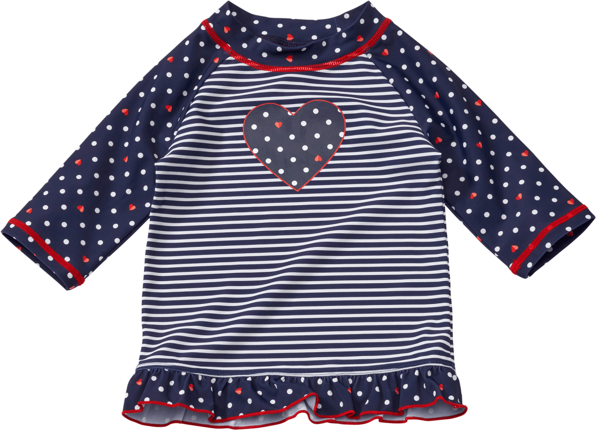 UV Shirt mit Herz-Motiv, grau, Gr. 86/92, 1 St