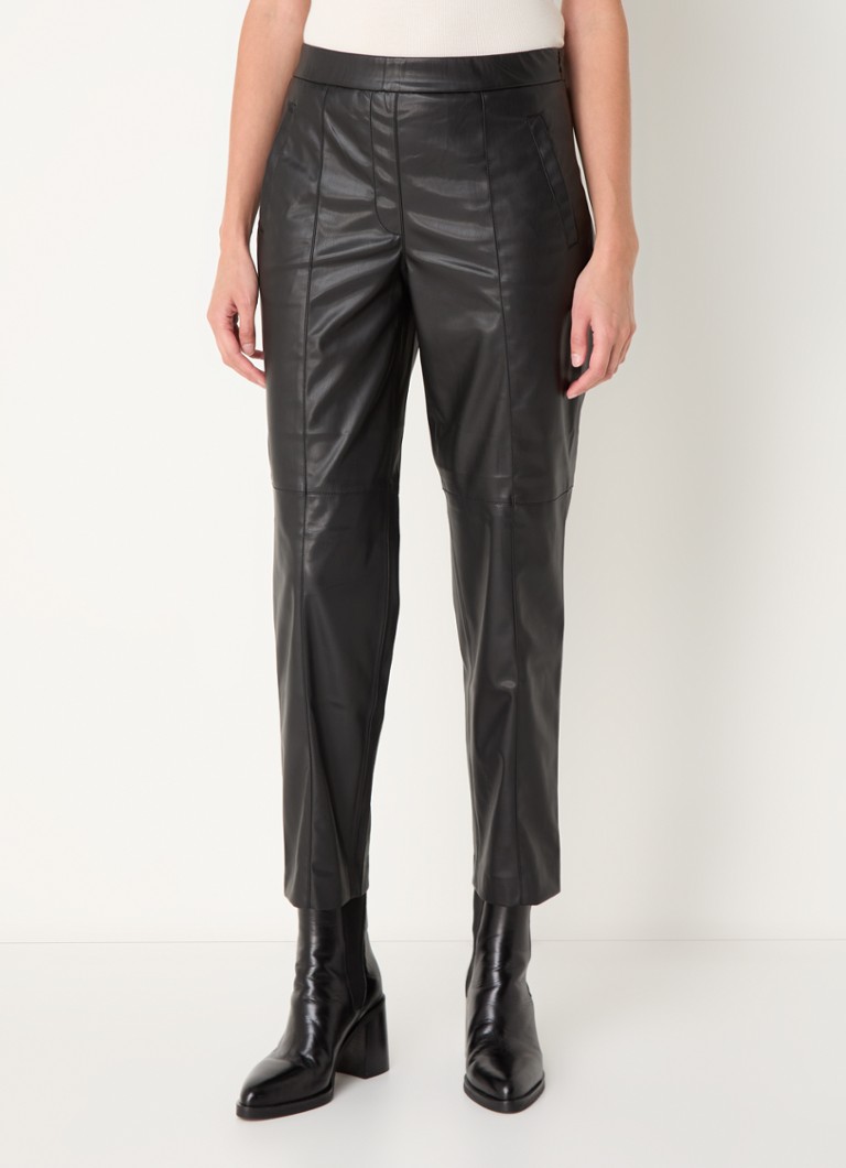 Pantaloni cropped in similpelle Gerry Weber Hose, a vita alta e gamba affusolata.