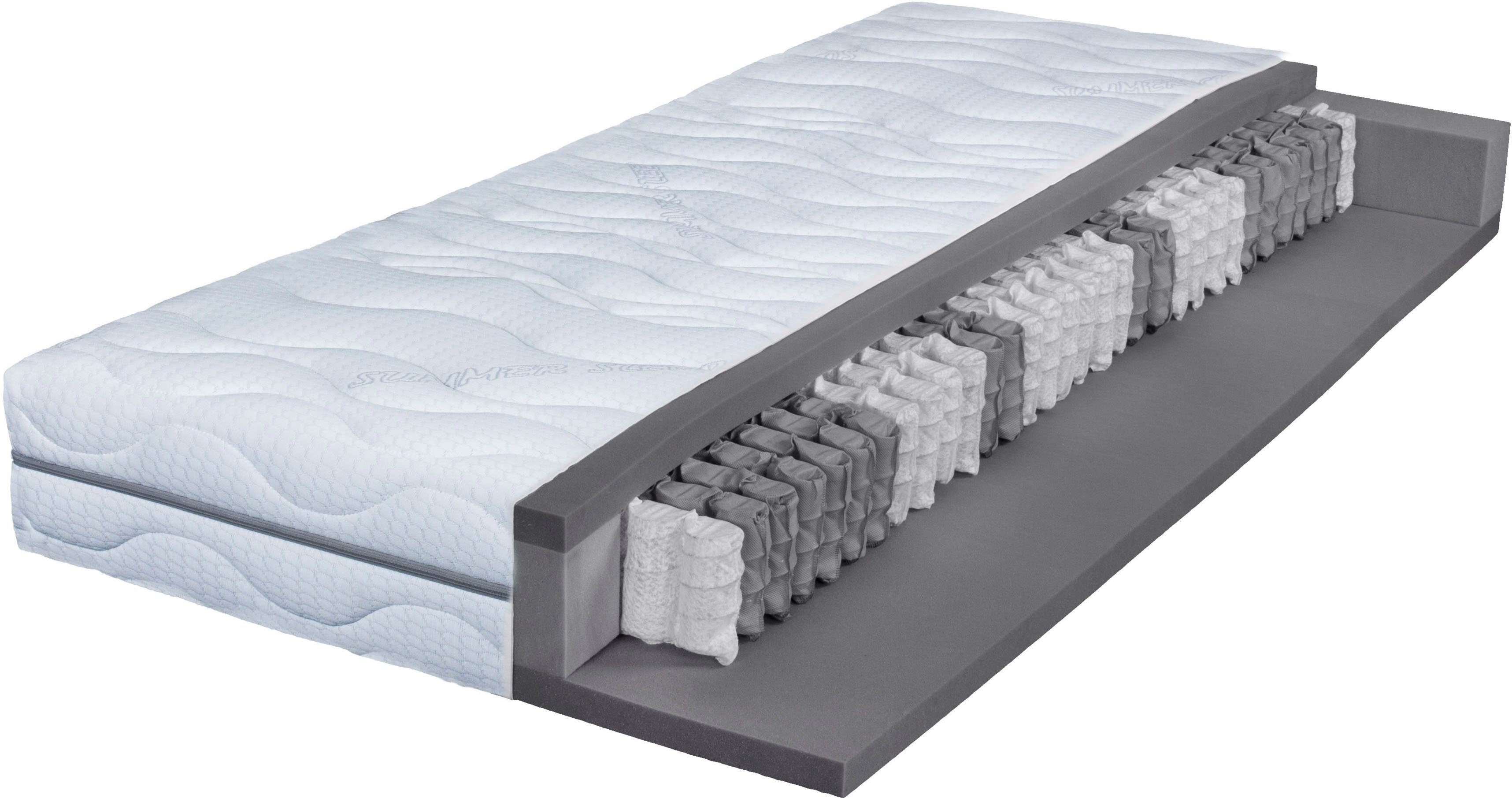 Taschenfederkernmatratze Seasonsleep TFK 500, Breckle Northeim, 22 cm hoch, 7-Zonen Taschenfederkern, Sommer- und Winterseite, Made in Germany