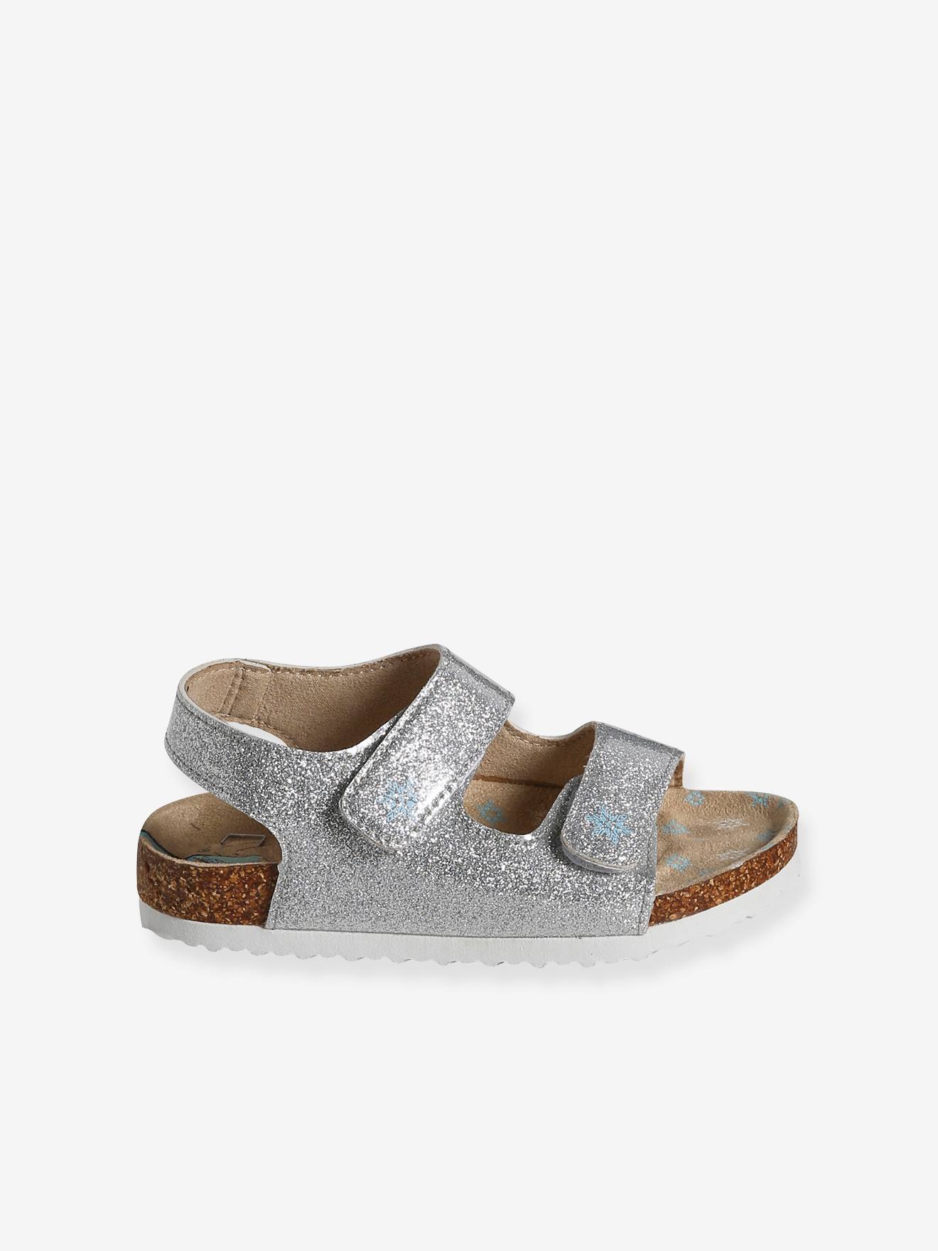 Frozen Kinder Klett-Sandalen Disney DIE EISKÖNIGIN - hellgrau metallisch