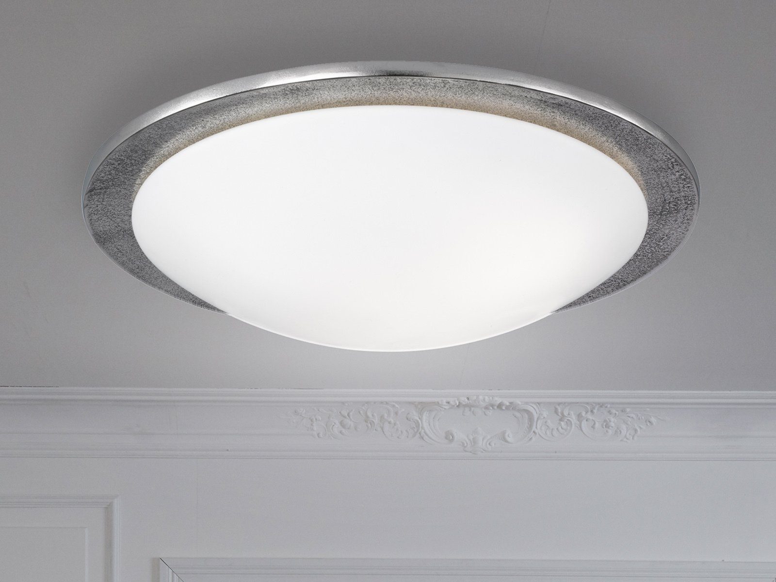 meineWunschleuchte LED Deckenleuchte, LED wechselbar, Warmweiß, Exklusive Designer Lampe dimmbar Ø 50cm groß, Lampenschirm Opal-Glas