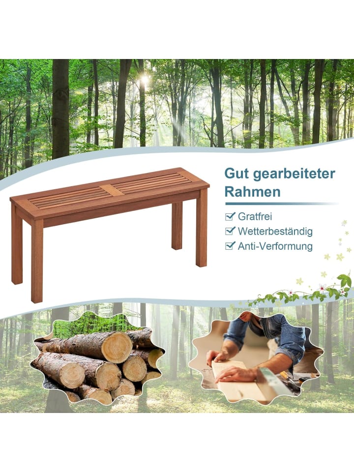 COSTWAY Gartenbank 2-Sitzer in Braun günstig kaufen onesize