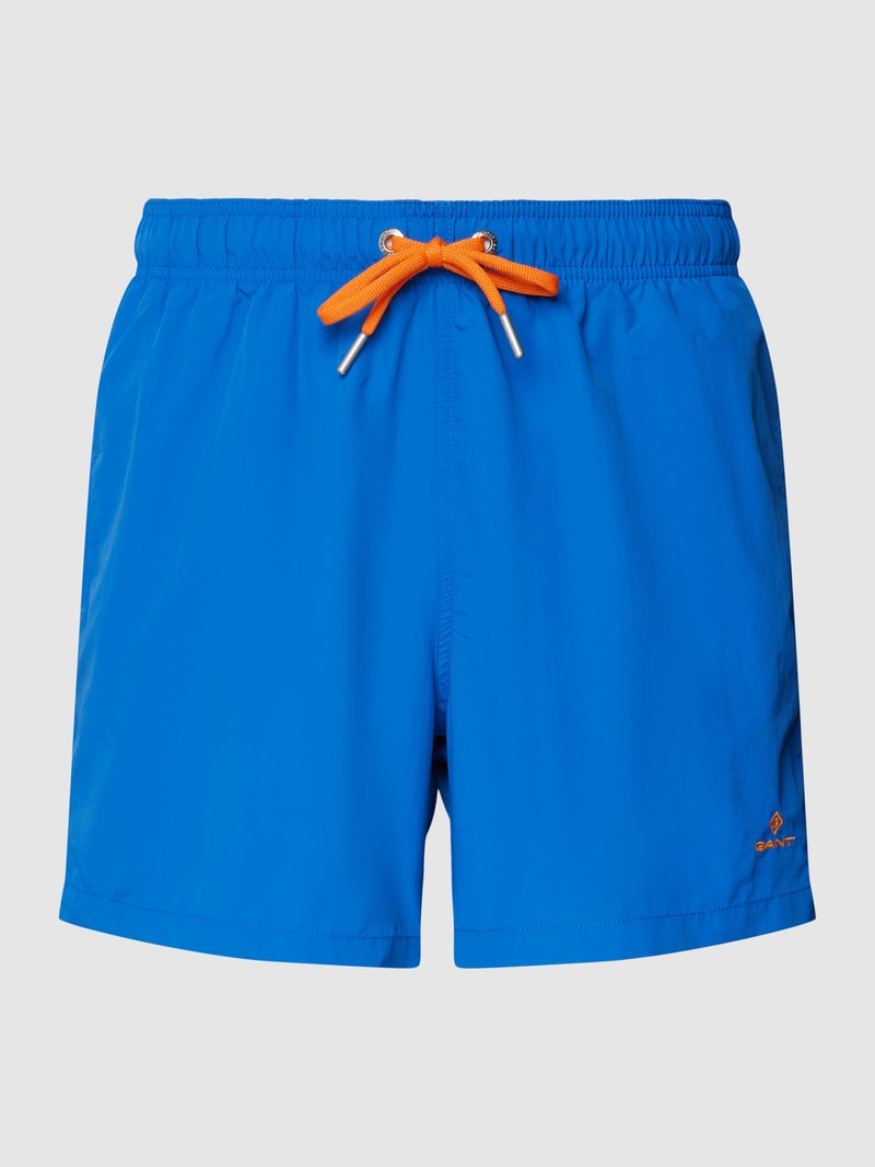 Badehose mit Label-Stitching in royalblau