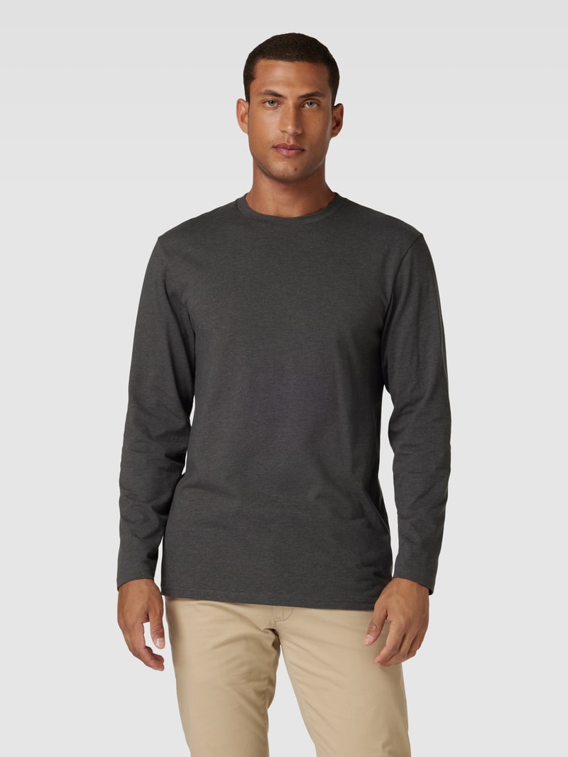 Longsleeve mit Rundhalsausschnitt in anthrazit