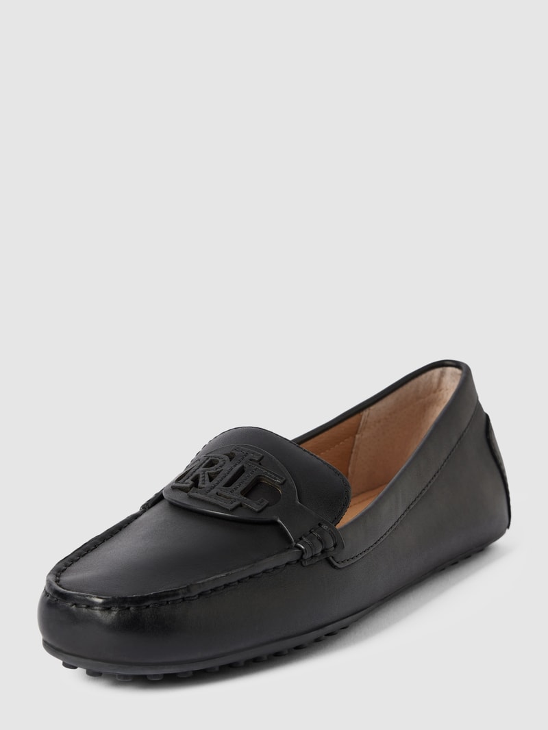 Mokassins aus Leder mit Label-Detail Modell 'BRYNN' in schwarz