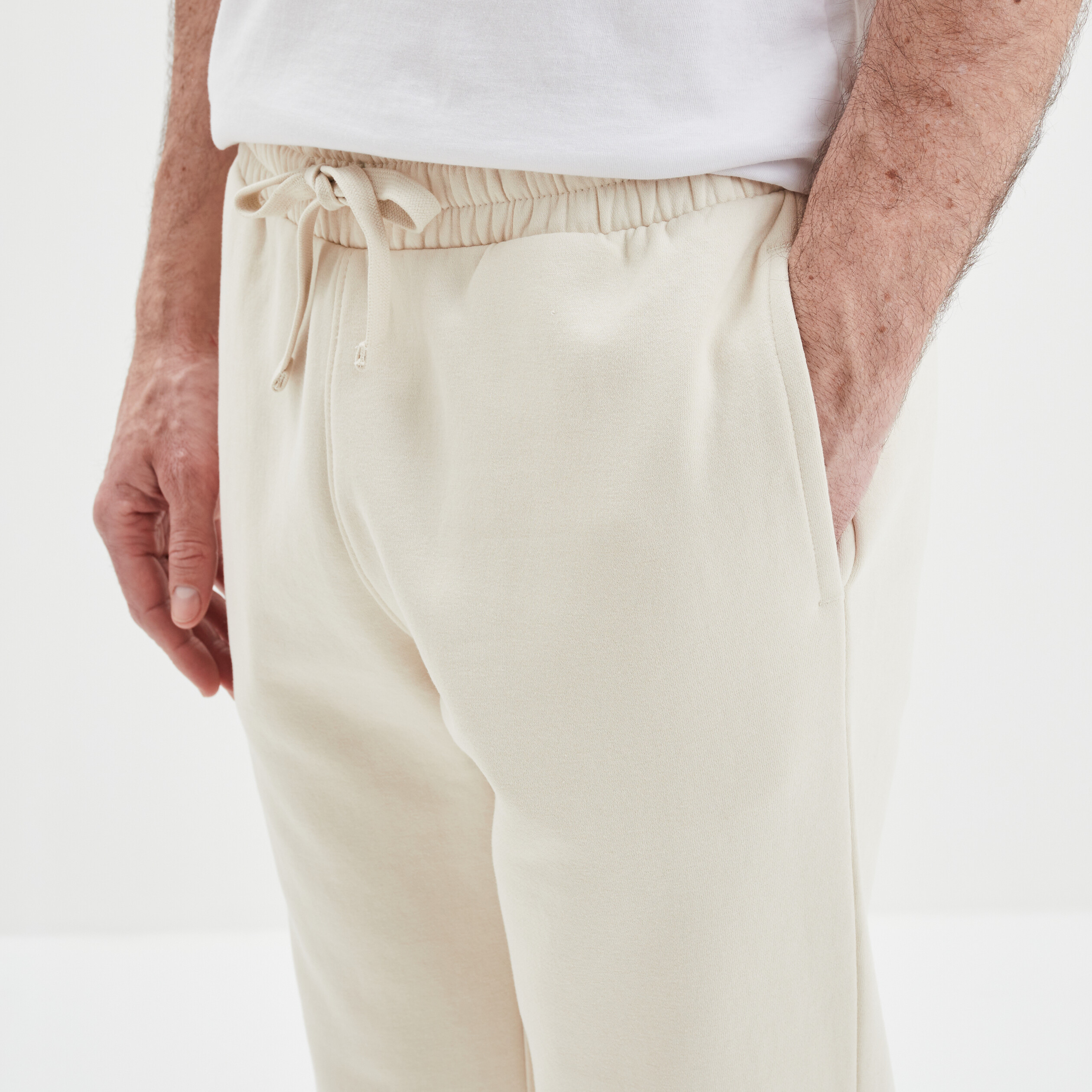 Jogging droit molleton ecru homme | La Halle