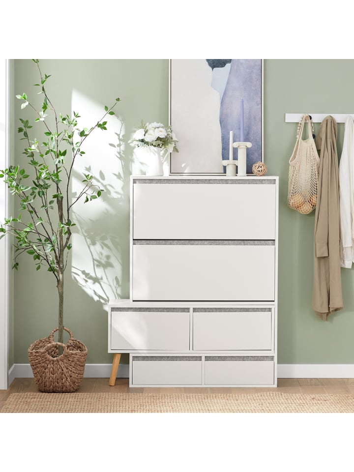SoBuy Schuhkipper in Weiß - (B) (92-124) x (H)115 x (T)24cm günstig kaufen onesize