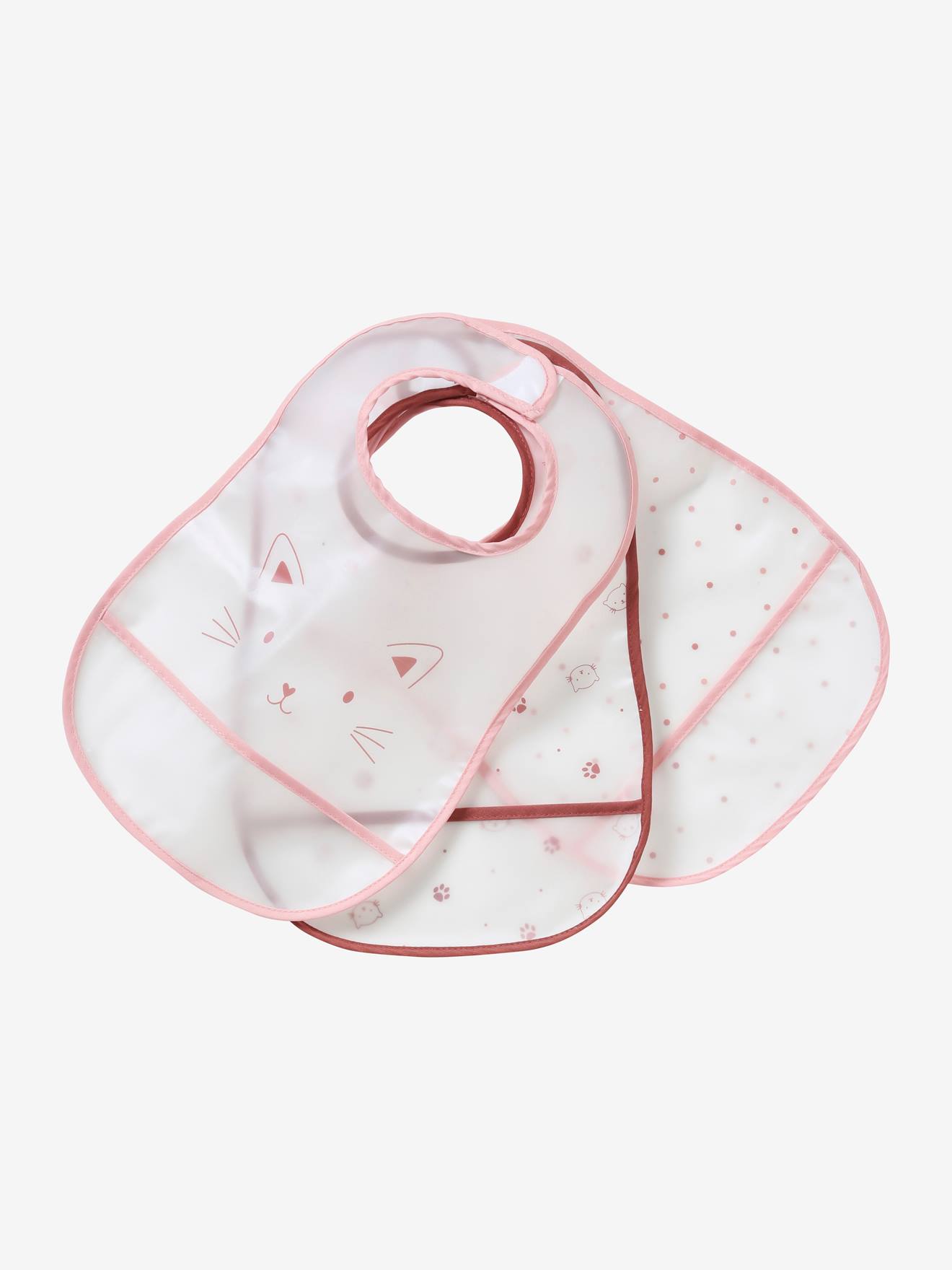 Lot de 3 bavoirs plastifiés avec récupérateur assortis ours