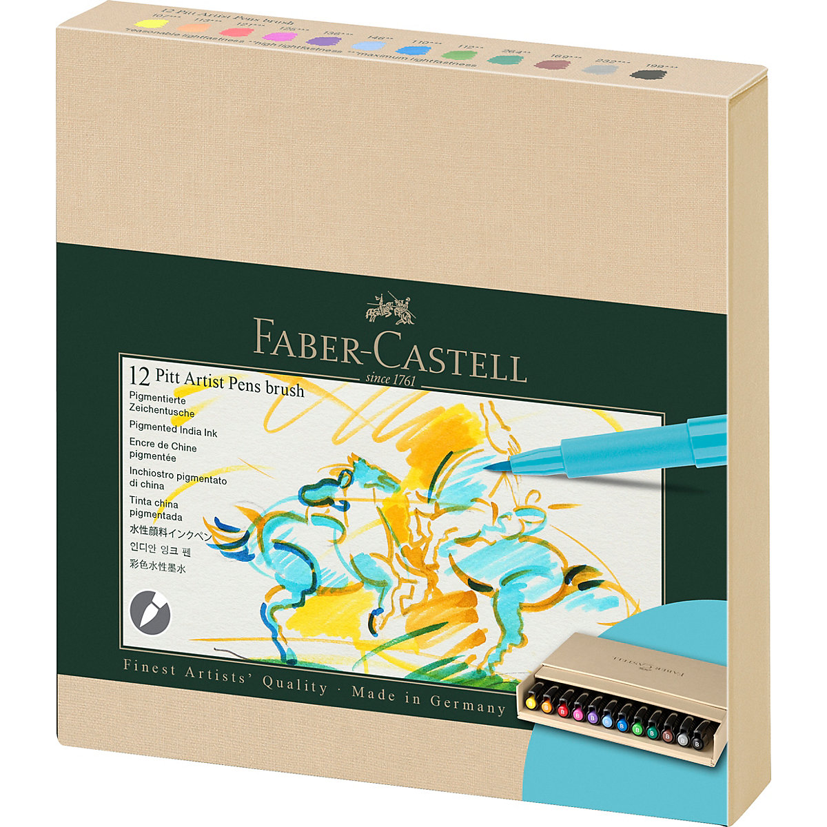 PITT ARTIST Pens Tuschestift, B, 12 Farben