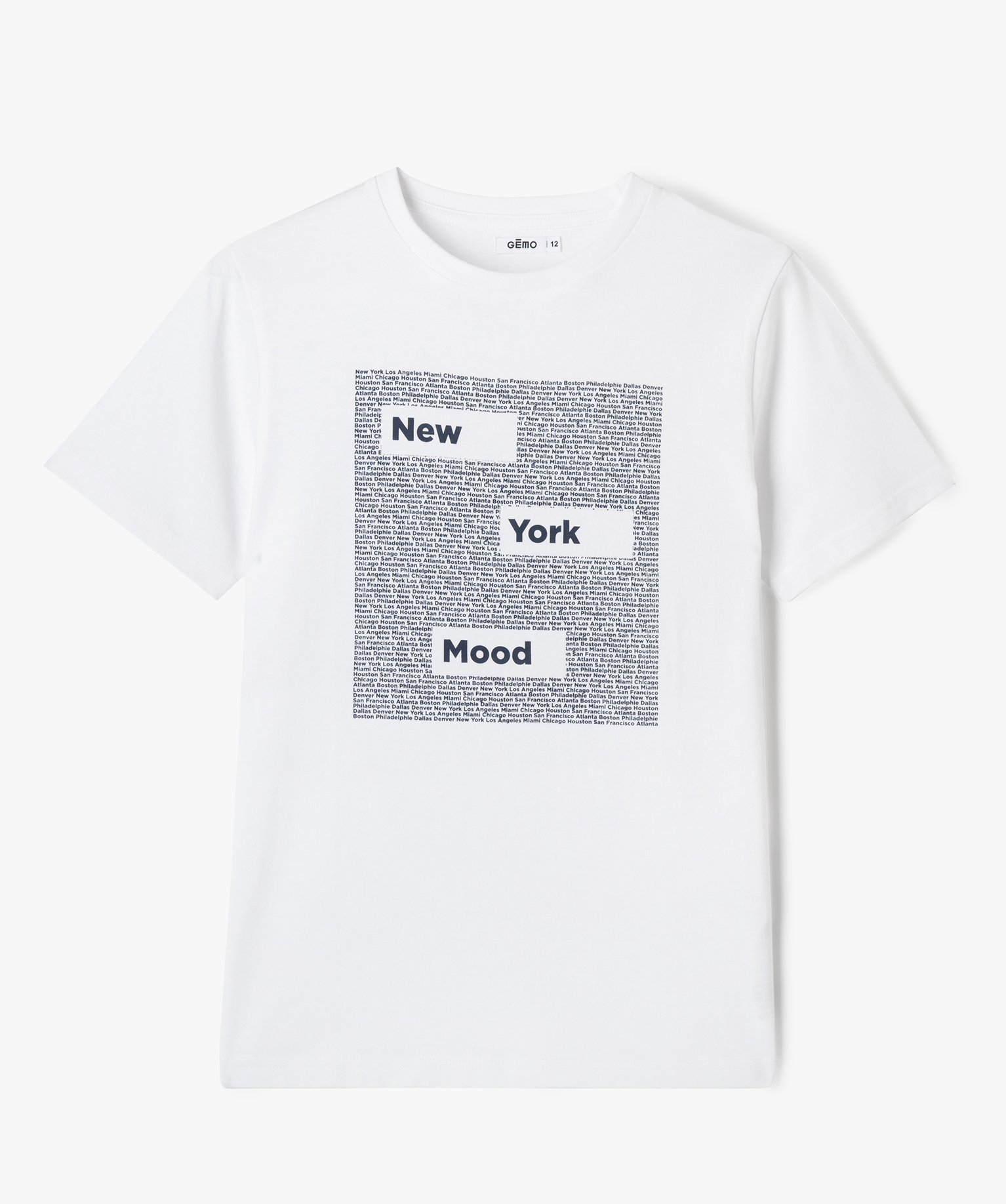 Tee-shirt à manches courtes avec inscriptions US Garçon blanc | GEMO