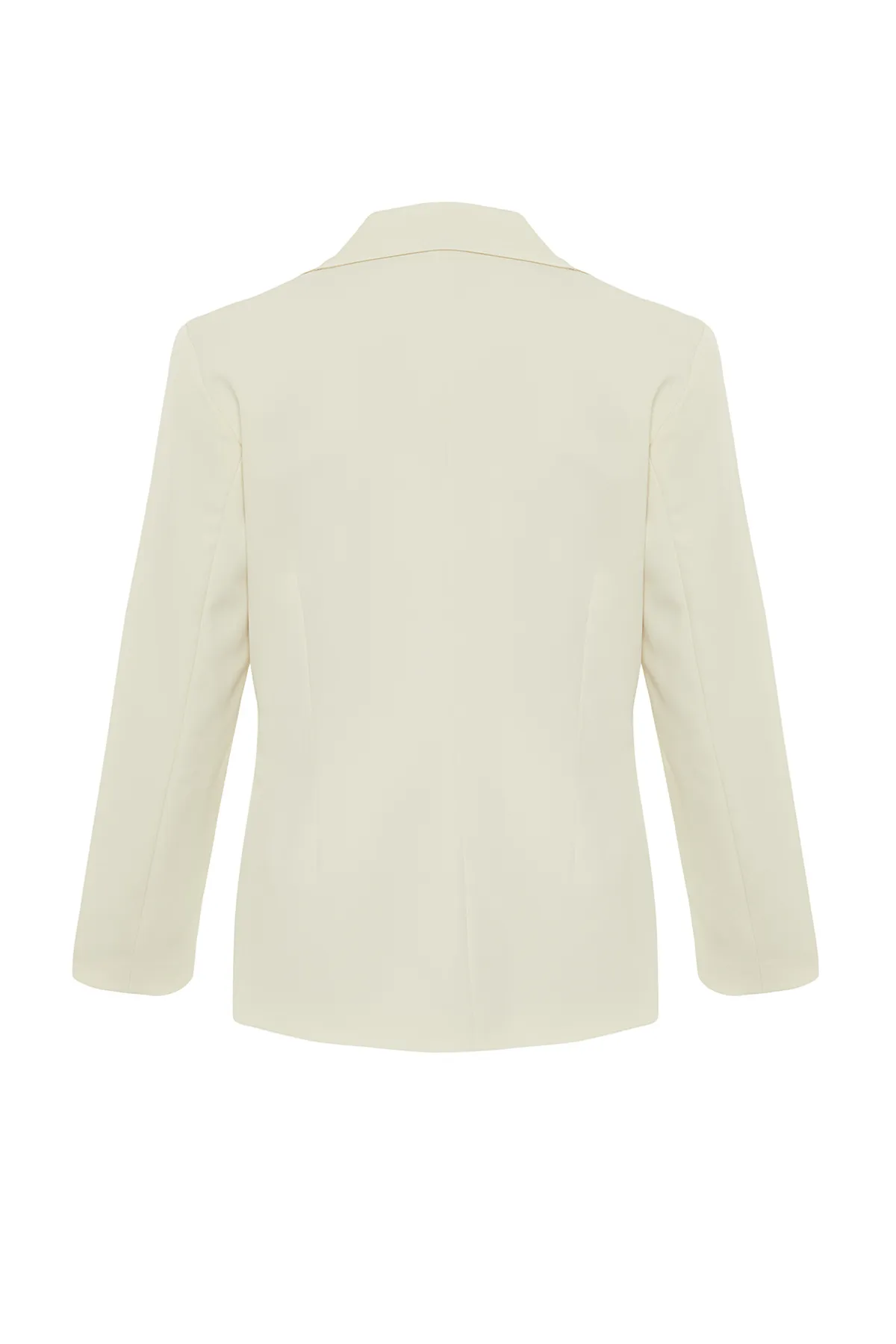 Trendyol Collection  Weiße, übergroße, gefütterte, gewebte Blazerjacke TWOSS22CE0077