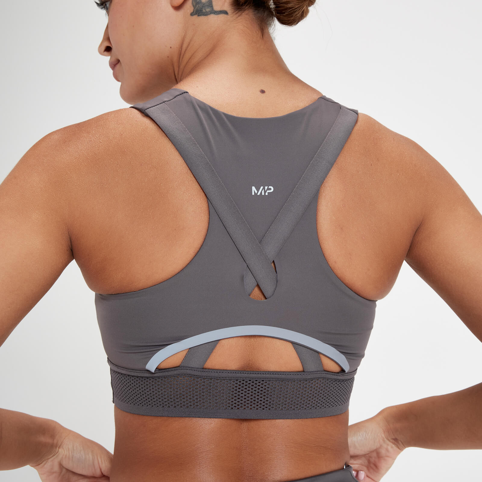 Brassière de sport réfléchissante MP Velocity Ultra pour femmes – Gris galet