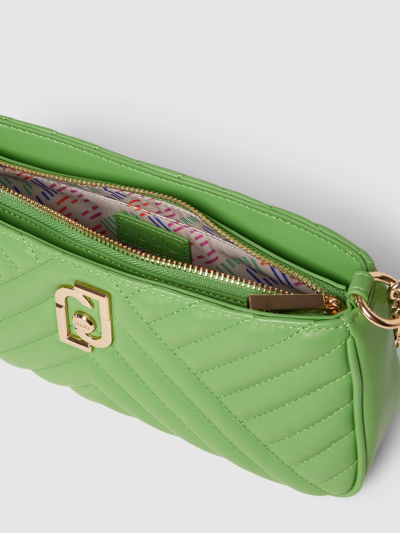 Handtasche in Leder- und Stepp-Optik in apfelgrün