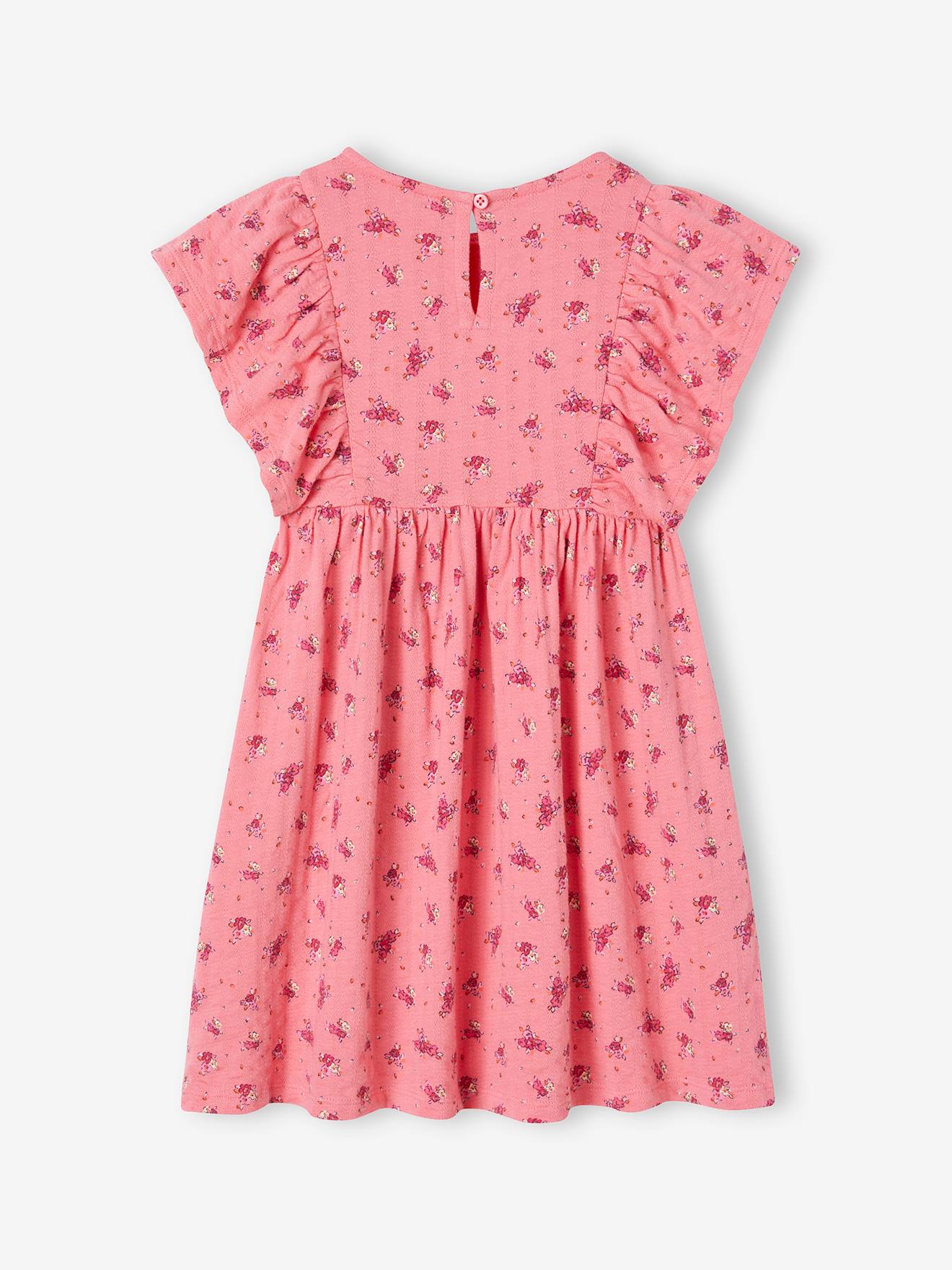 Vertbaudet Mädchen Kleid mit Reliefstruktur Oeko-Tex - mandarine