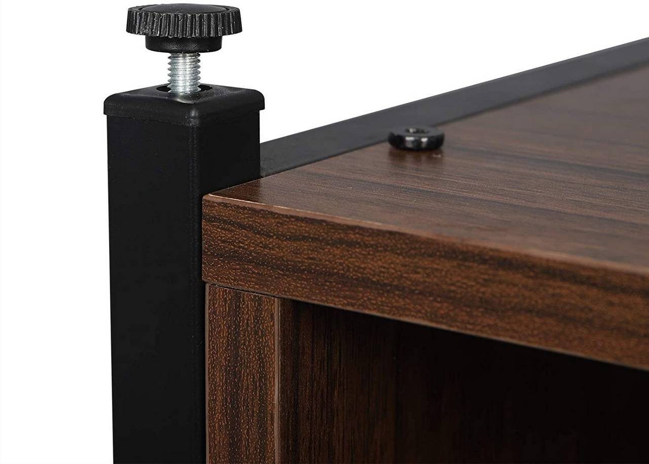 Woltu Bücherregal, 1-tlg., Standregal mit Schrank und Schubladen MDF Metall
