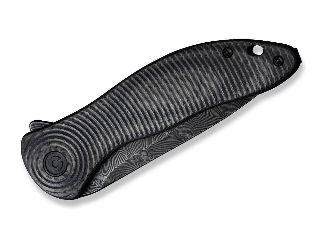 Synergy3 Black G10 Twill Carbon Damascus