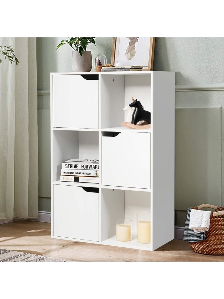 COSTWAY Bücherregal 6 Fächer in Weiß günstig kaufen onesize