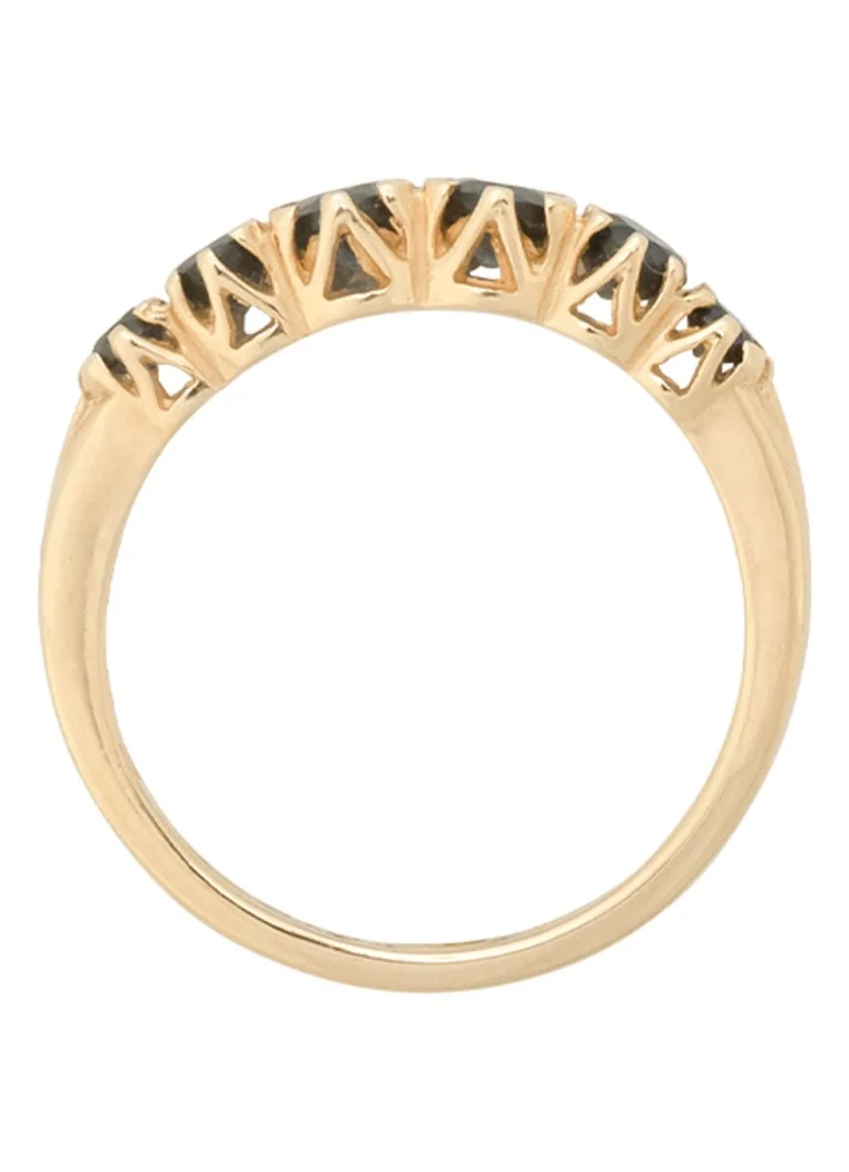 Anello Anna + Nina Anna in oro giallo 14 carati con zaffiro