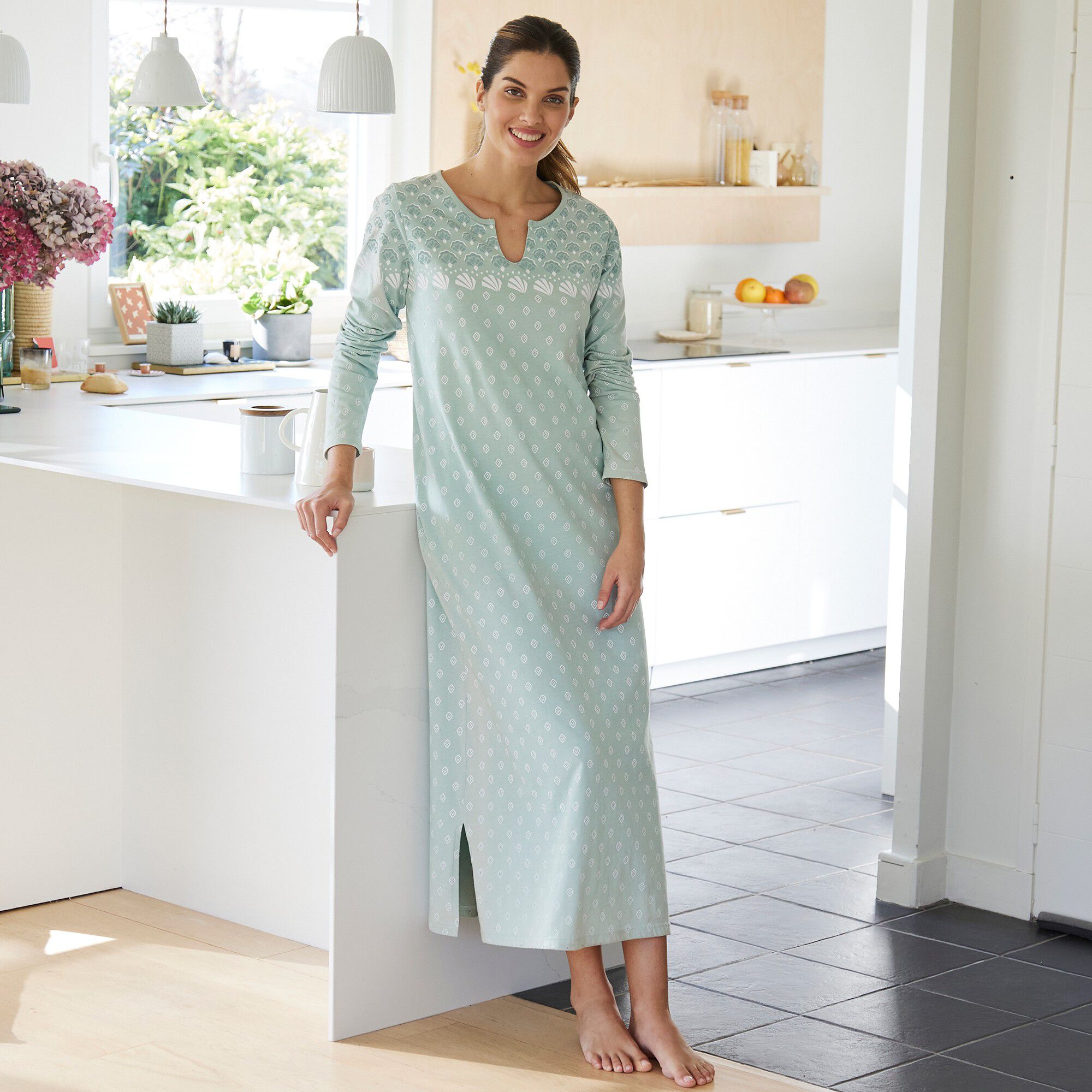 Chemise de nuit manches longues