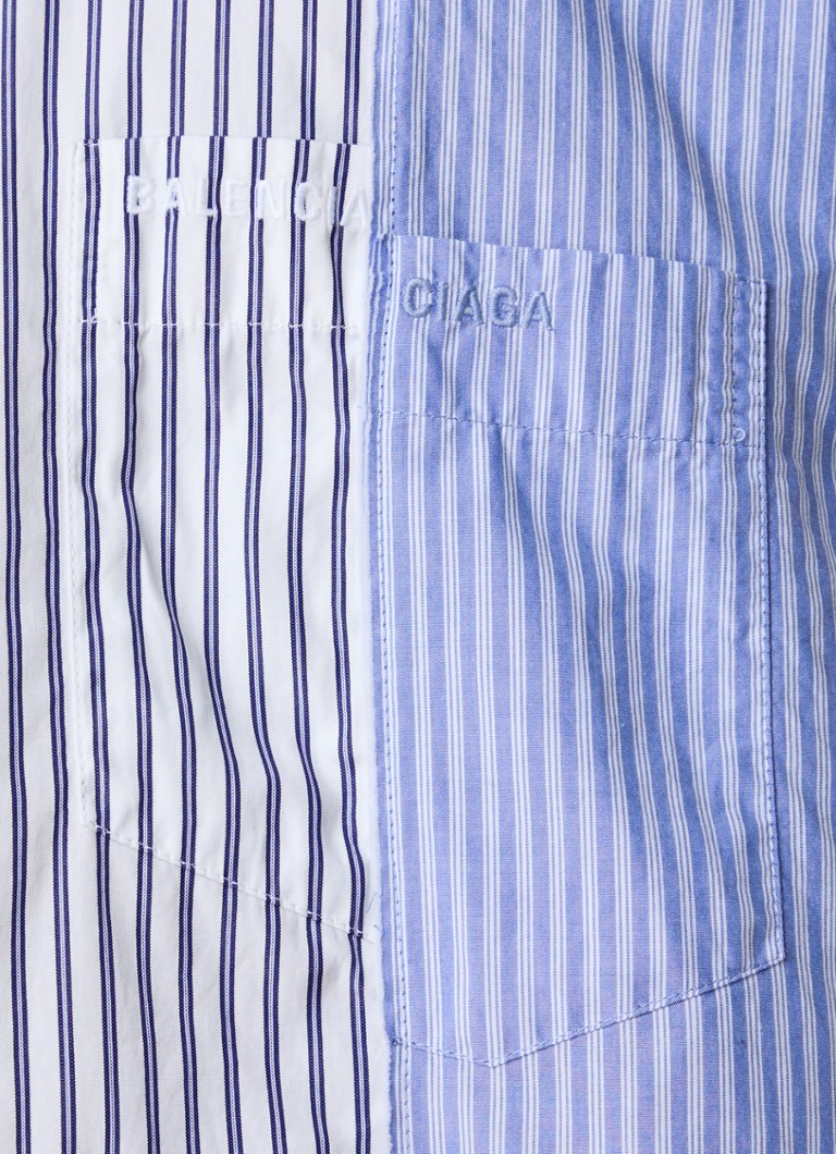 Balenciaga predimenzionirana košulja s džepom na prsima i prugastim printom