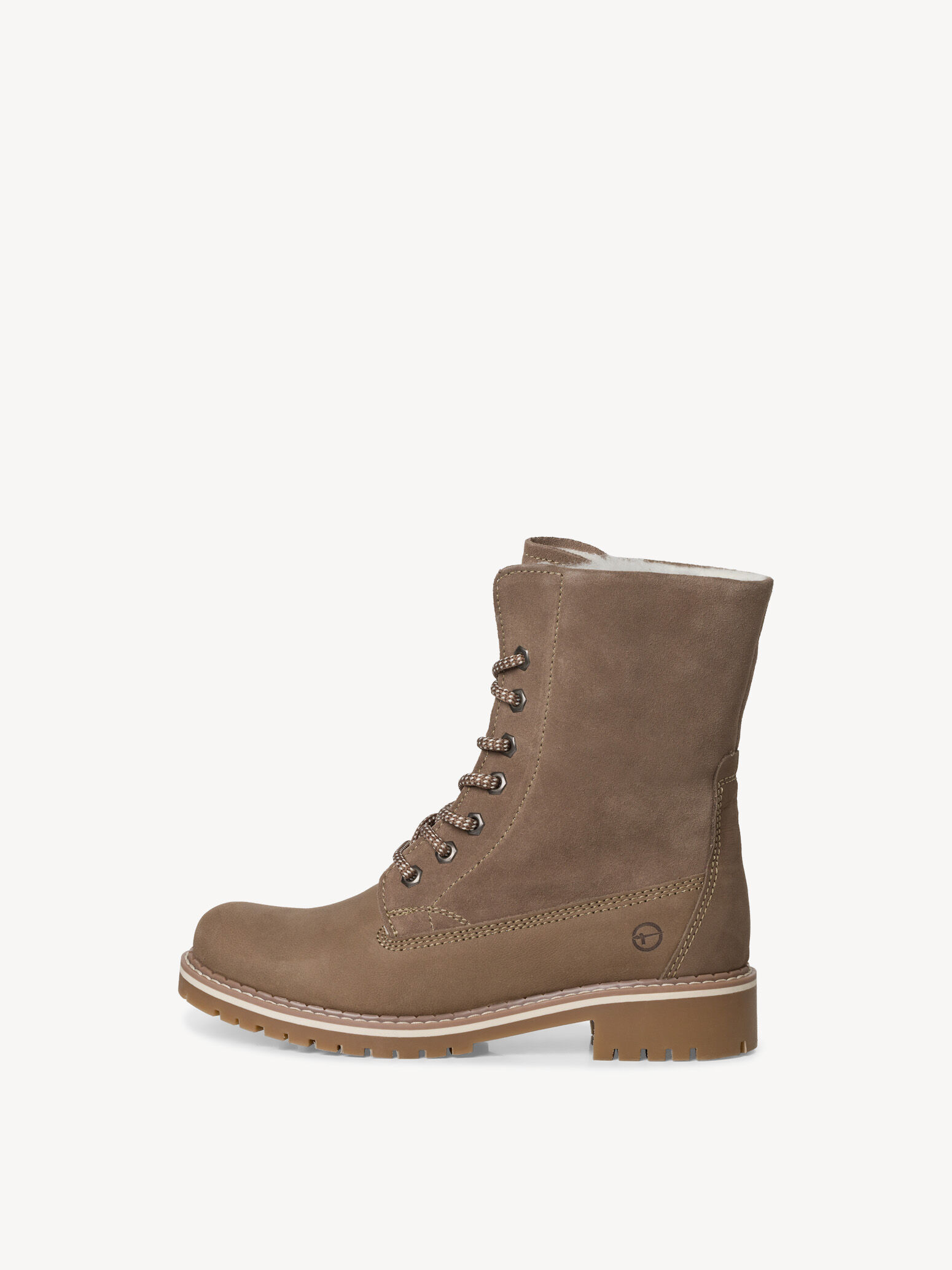 Bottine en cuir - beige doublure chaude