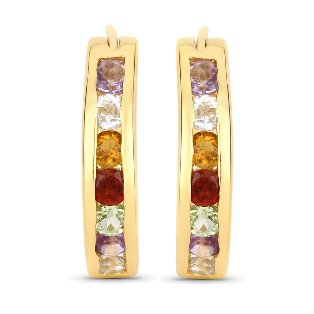 Rafaela Donata Boucles doreilles Argent sterling Améthyste en Or jaune Bijoux