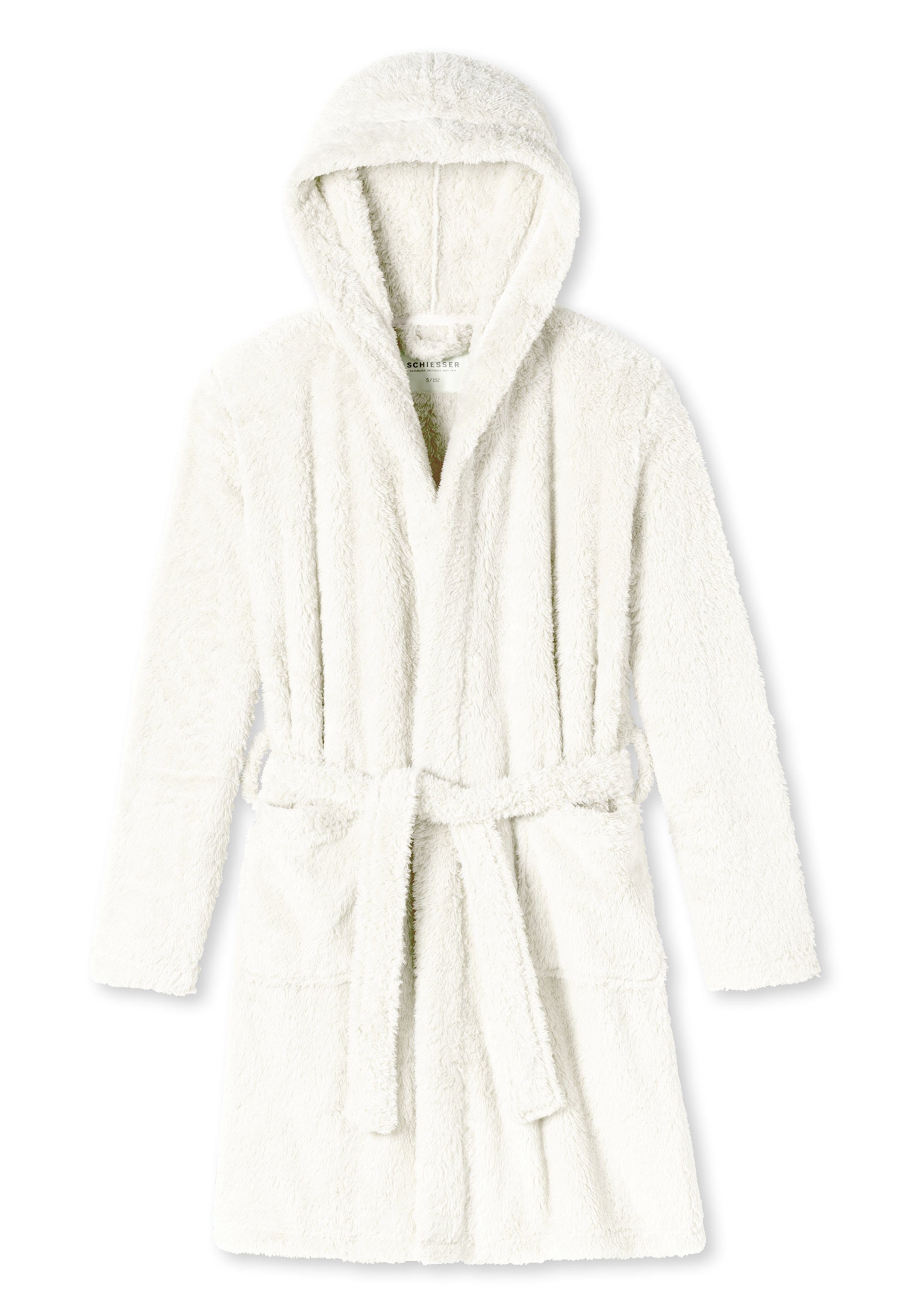 Schiesser Bademantel Teens Girls, Synthetik, Bademantel - Mit Kapuze, Bindeband und zwei aufgesetzten Taschen