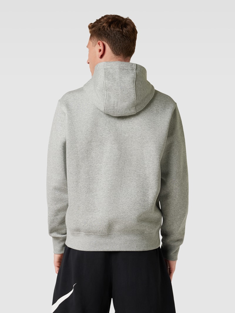 Hoodie mit Label-Details in hellgrau meliert