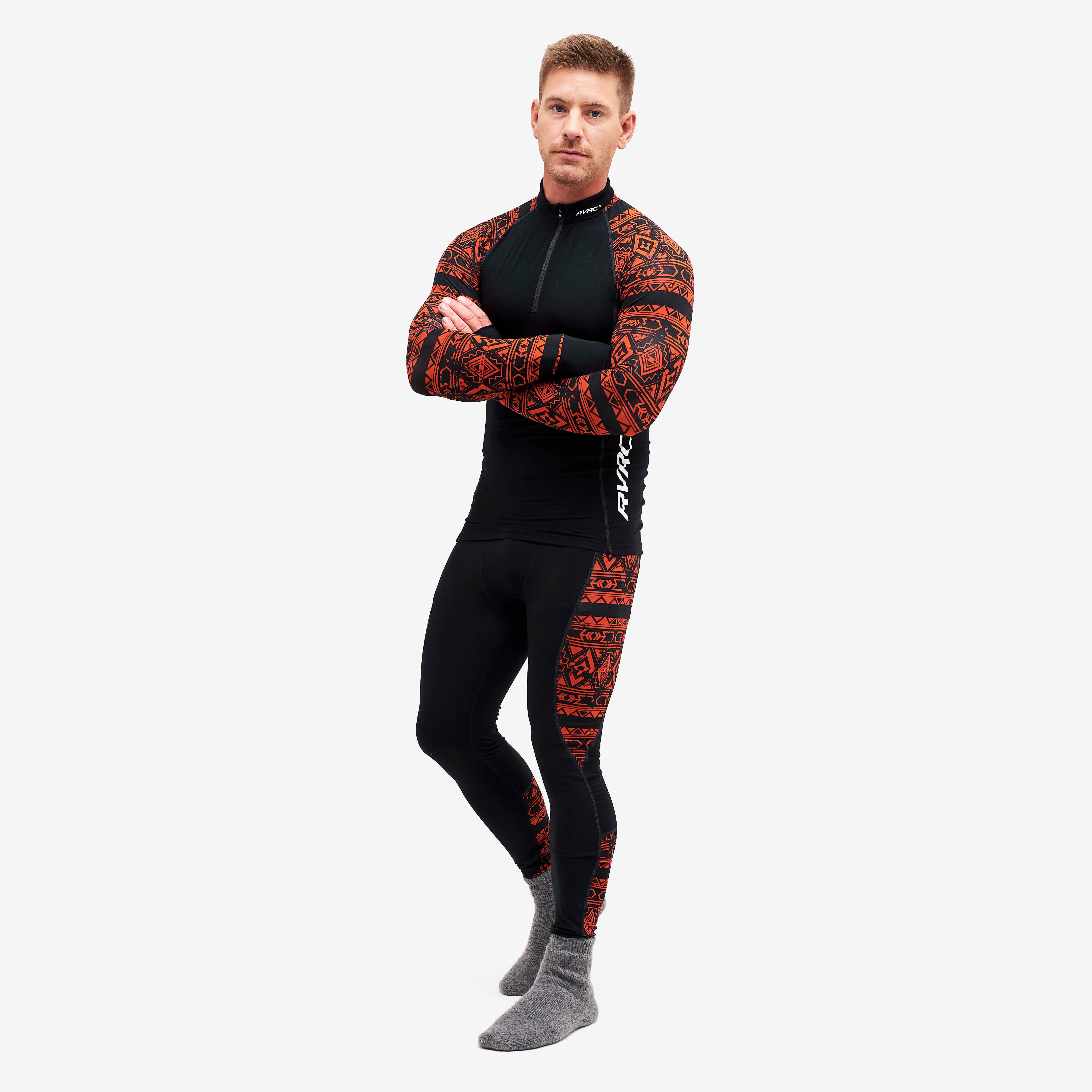 Bambooskin Base Layer Set Homme Autumn Aztec
