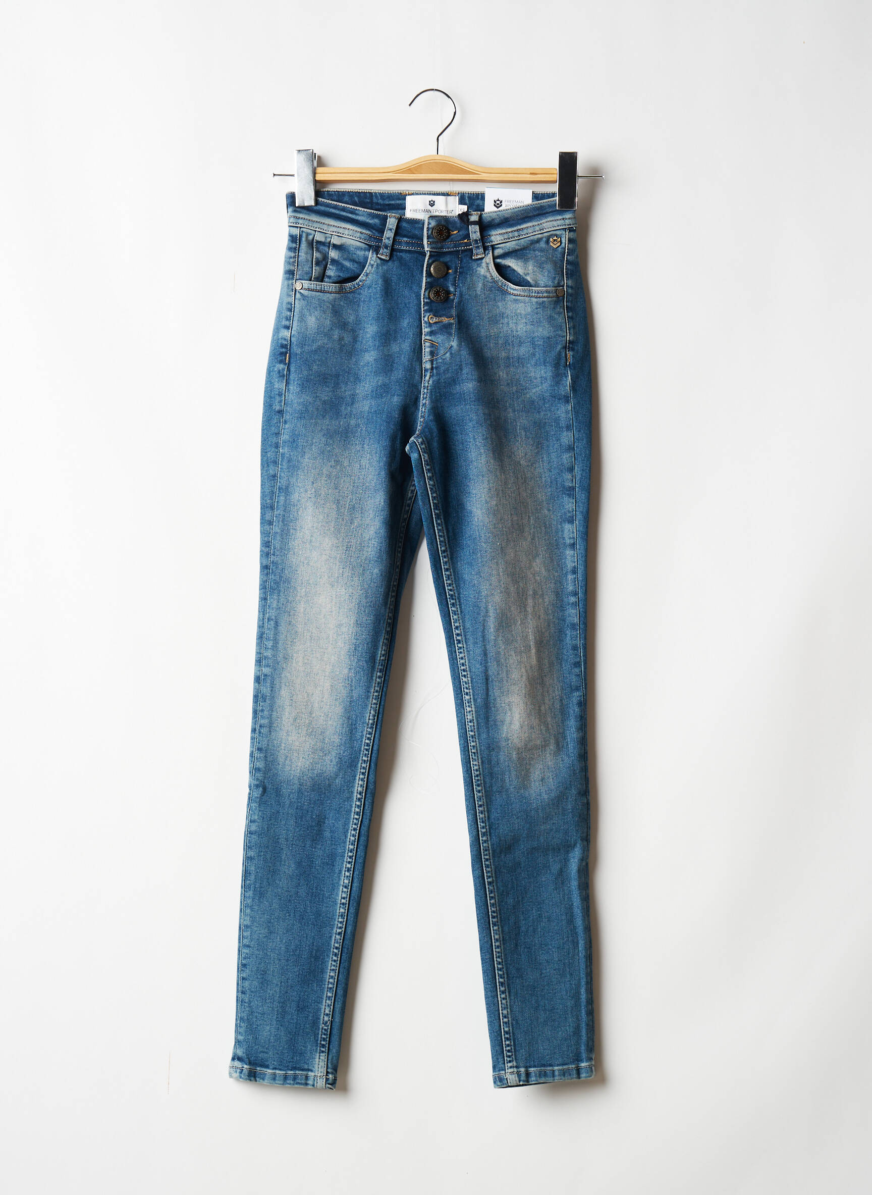 Freeman T Porter Jeans Skinny Femme couleur bleu